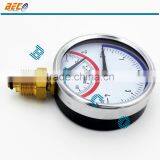Painted steel industrial compound temperature and pressure gauge