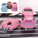 Private Label Soft Lint Dog Harness And Leash Set Nylon Chest Harness Lead For Dogs
