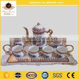 Tea/Coffee Serving Set, European Style Flower Ceramic Coffee Cup Turkish Tea Set thumbnail-4