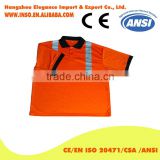 safety polo shirt 2016 hi vis reflective tape cotton shirt safety shirts two-tone