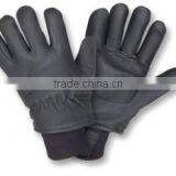 Work Glove Red Cow Split Leather Back Stripped Cotton/ Patch Palm Working Glove
