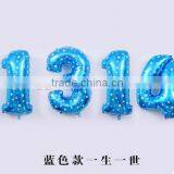 40 Inch Number Balloons Blue Foil Helium Balloon for Party Decoration Globos thumbnail-1
