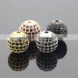 Round Brilliant Cut CZ Diamond Zircon Beads for Pendants or Charms Loose Black Zirconia Balls thumbnail-1
