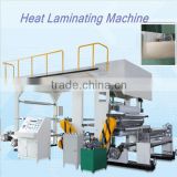 Heat lamination machine for the production of insulation materials cloth