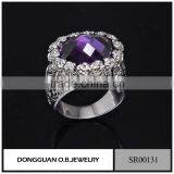 New Products Stainless Steel Ring /925 Silver Ring With Purple Stone Wholesale thumbnail-1