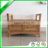Bamboo Shoe Storage Rack Bench With White Sponge Mat thumbnail-5