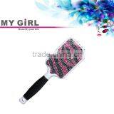m MY GIRL Top Quality Magic Hair Brush Zebra Type Bling Crystal Resin Hair Brush Beautiful Star Hair Straightener Comb thumbnail-1