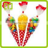 New Cone Shaped Crystal Clear Cello Gift Bags 6"x12"