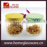 Round Tumbler Glass Mason Jar With Stainless Steel Lid