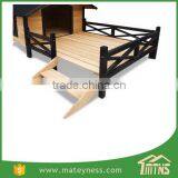 Large Pet Wooden Dog House With Patio Wooden Timber Bed Porch Deck thumbnail-4