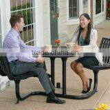Modern Round Metal Coffee Table and 2 Chairs thumbnail-3