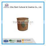 Amber Cylinder Glass Vases Centerpieces With Metal Decoration thumbnail-3