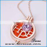 35mm Hope Coin Perfume Diffuser Necklace With 65cm Gold Chain thumbnail-5