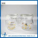 Branded Printed Clear Empty Glass Food Container With Metal Clamp Lid thumbnail-1