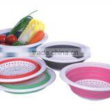 Foldable Basket Fruit Strainer Collapsible Colander With Handle thumbnail-3