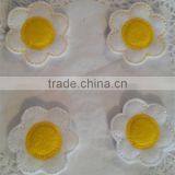 Hot Sell Pink Adorable Embroidered Felt Applique Flower Made in China thumbnail-1