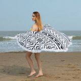 White&Black Printing Circle Beach Towel/Round Beach Towel thumbnail-1