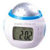 2016 New Children Room Sky Star Night Light Projector Alarm Clock With Sleeping Music and Thermometer thumbnail-1