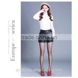 2016 Customized Manufacturying Fashionable Wholesale Women Clothing Fashion Ladies High Waist Black Shorts thumbnail-3