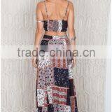 High Quality Printed Hippie African Print Skirts And Dress Kaftan Designs Two Piece Sets thumbnail-4