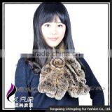 CX-S-48Q Frost Genuine Ladies Rex Rabbit Fur Scarf thumbnail-5