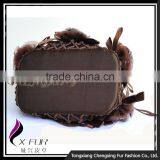 CX-H-30C Genuine Rex Fur Flower Handmade Evening Women Bag thumbnail-6