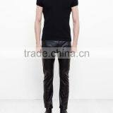 Men Short Sleeve Black Band Collar Plain Polo Shirt Cusom Design thumbnail-3