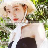 Zm40599b Hot Sale Summer Fashion Women Panama Straw Hat Sun Visor Hats for Ladies thumbnail-2