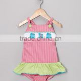 Wholesale smocked 1pc swimsuit for baby girls Summer 2015