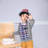 Latest Summer Soft Cotton Plaid Boys Long Sleeve Polo Shirt With Grey Collar Children Clothing thumbnail-1