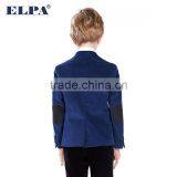 2016 New Style ELPA NXB0030 Hot Sale Plus Size British Style Blue Velvet Casual Kids Blazer With Black Elbow Patches thumbnail-4