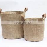 Wholesale Eco Friendly Burlap Storage Basket Bucke thumbnail-2