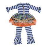 Vintage Floral Print Dress Girls School Dress Multi Layered Tiered Dress Set Baby Girl Boutique Dress Set Striped and Ruffle Set thumbnail-3