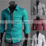 Competitive Price Customise 2016 New Pattern Long Sleeve Slim Fit Shirt for Men thumbnail-2