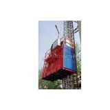 2700kg VFD Red Single Cage Construction Material Hoists for Mining Wells