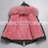 2016 Hot Sale Children Clothing Latest Korean Style Kids Coat With Raccoon Fur Hood and Rabbit Fur Lining thumbnail-1