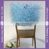 C005S Organza Turquoise Square Top Half Back Chair Covers thumbnail-5