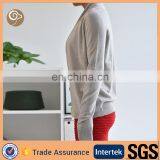 Women Knitted Shawl Collar Grey Cashmere Sweater thumbnail-2