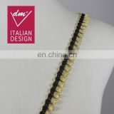 Italy design gold lurex fringes lace trim for clothes