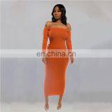 Autumn Winter Knitted Women Solid Slim Plus Size Long Pullovers Knitting Sweater Dress thumbnail-4