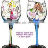 Free Shopping Hand Painted Wine Glass thumbnail-1