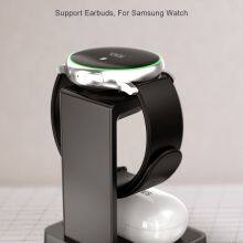 2 in 1 Wireless Charger for Samsung Watch3 Active2 LET Blluetooth Galaxy Buds Fast Charger Stand thumbnail-1