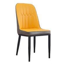 Home Furniture Side Chair With Wood Leg Armless Plastic Dining Chair With PU Leather Cushion thumbnail-3