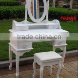 White Color Wooden Dressing Table With Mirror / Wooden Bedroom Furniture thumbnail-3