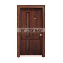Brown color steel wooden door armored door security door from Guangzhou