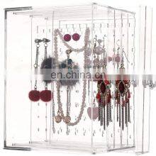 Transparent Acrylic 216 Earring Holes Stand Plexiglass Jewelry Organizer for Girls