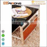 Foshan China Glass Coffee Table Stainless Steel Legs thumbnail-5