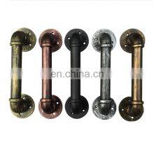 Traditional Rusty Antique Industrial Pipe Cabinet Barn Door Pull Handle Industrial Metal Pipe Door Handle