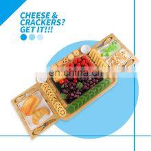 Lazy Susan Bamboo Charcuterie Board Wood Cheese Board With Fruit Tray thumbnail-3