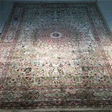 5x8ft Green Color Fine Quality Handmade Silk Persian Carpet for Home Decor thumbnail-4